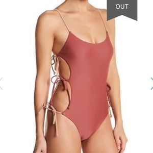 Lovers + Friends Lindsay Side Lace-Up One-Piece Bathing‎ Suit
